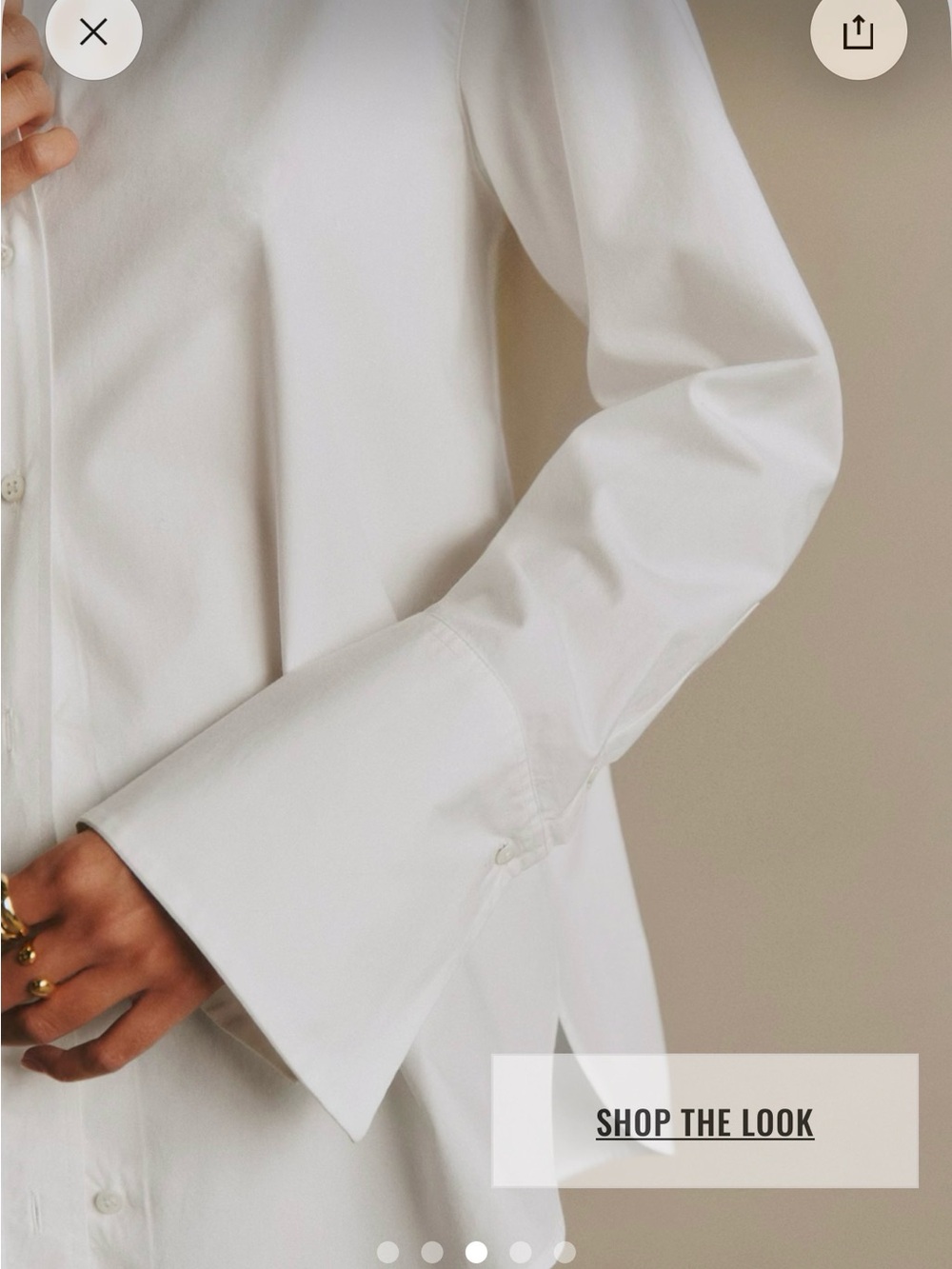 Sezane Paris Marilis Ecru Button Down Shirt Size FR 36 US 8 $130 - Picture 3 of 9